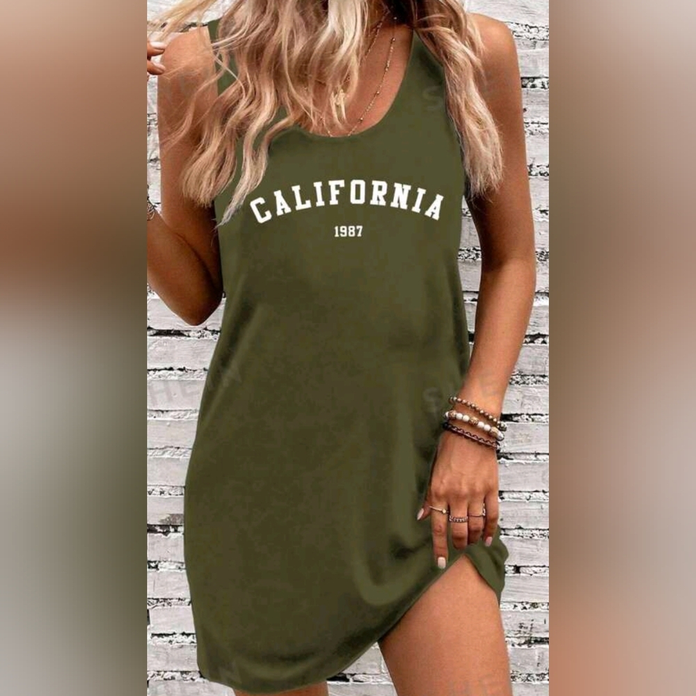 NEW Round Neck California Short Casual Dress